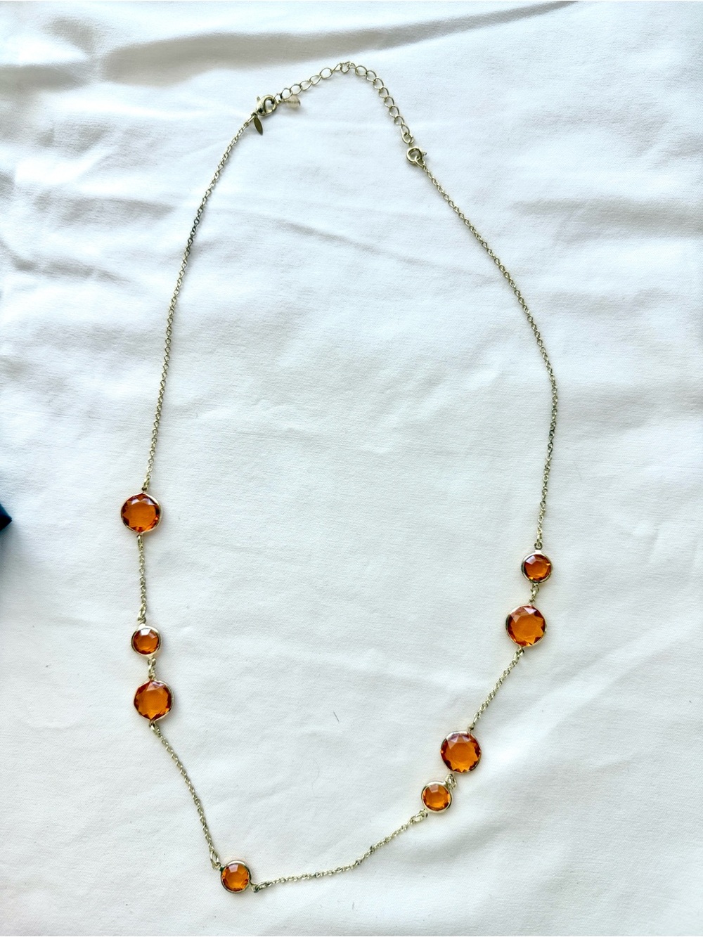 Avon Gold-Tone Necklace with Amber Stones - Women Jewelry